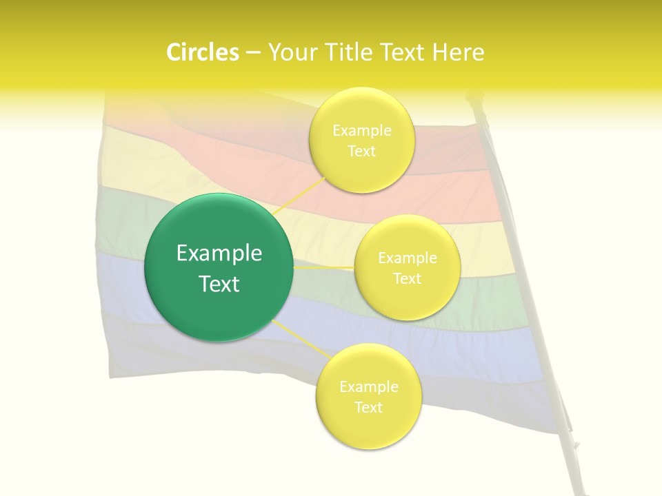 A Rainbow Colored Flag Is Flying In The Wind PowerPoint Template