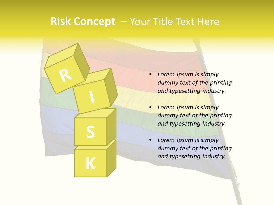 A Rainbow Colored Flag Is Flying In The Wind PowerPoint Template