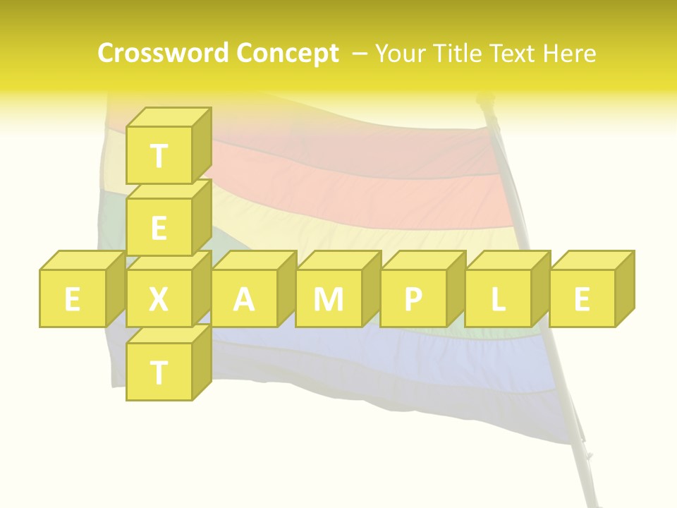 A Rainbow Colored Flag Is Flying In The Wind PowerPoint Template