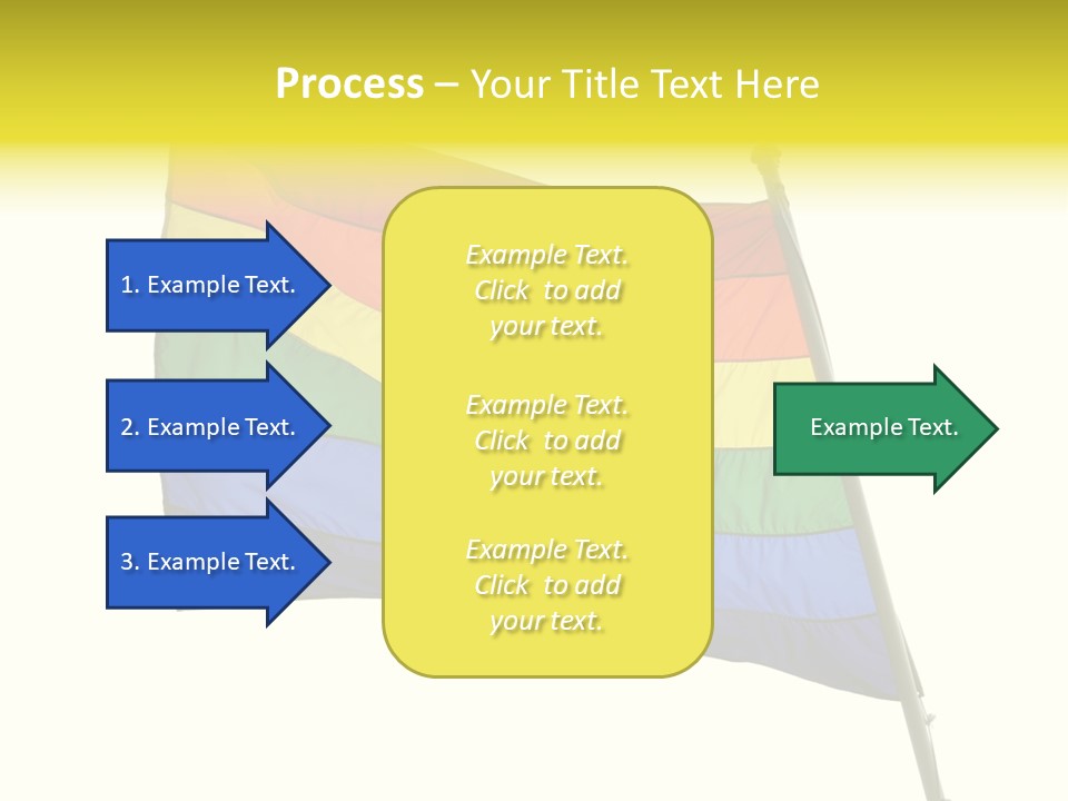 A Rainbow Colored Flag Is Flying In The Wind PowerPoint Template