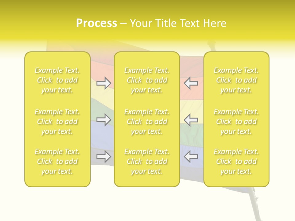 A Rainbow Colored Flag Is Flying In The Wind PowerPoint Template