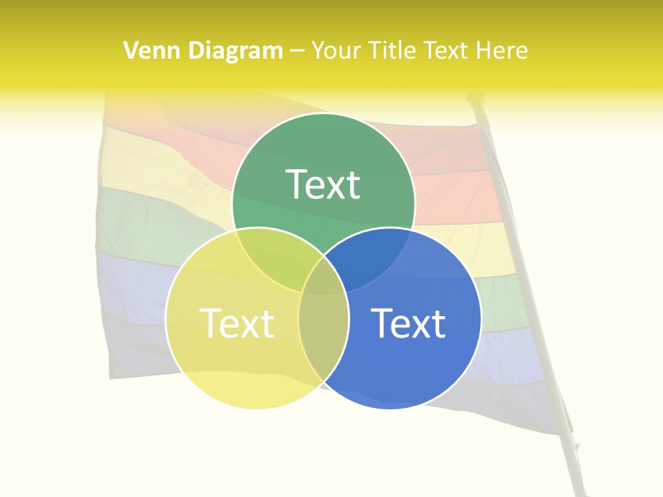 A Rainbow Colored Flag Is Flying In The Wind PowerPoint Template