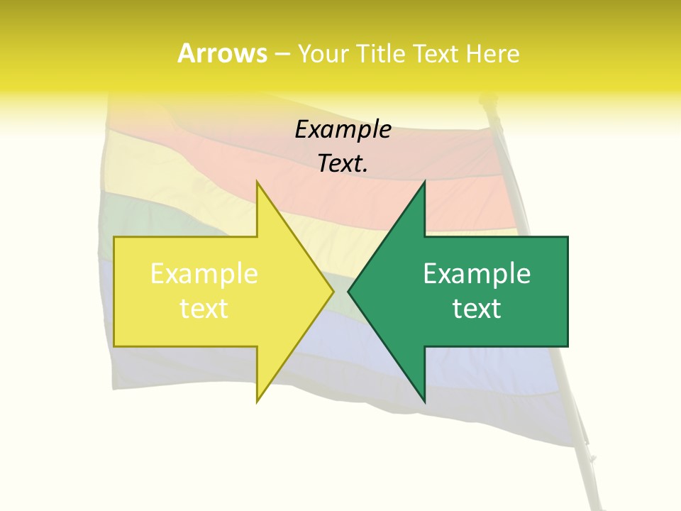 A Rainbow Colored Flag Is Flying In The Wind PowerPoint Template