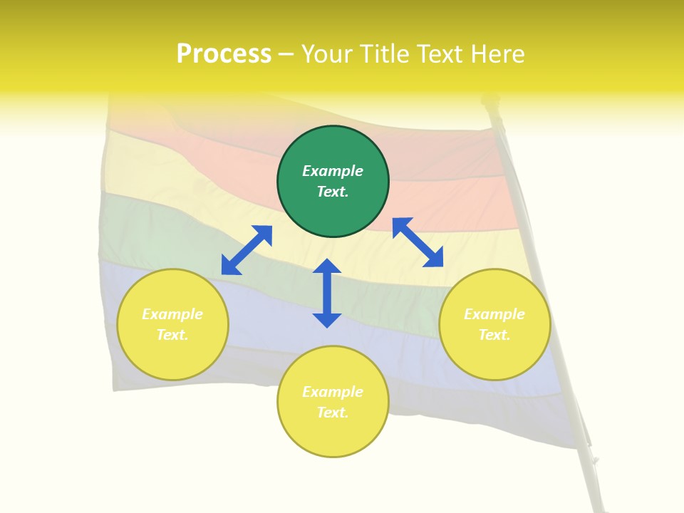 A Rainbow Colored Flag Is Flying In The Wind PowerPoint Template