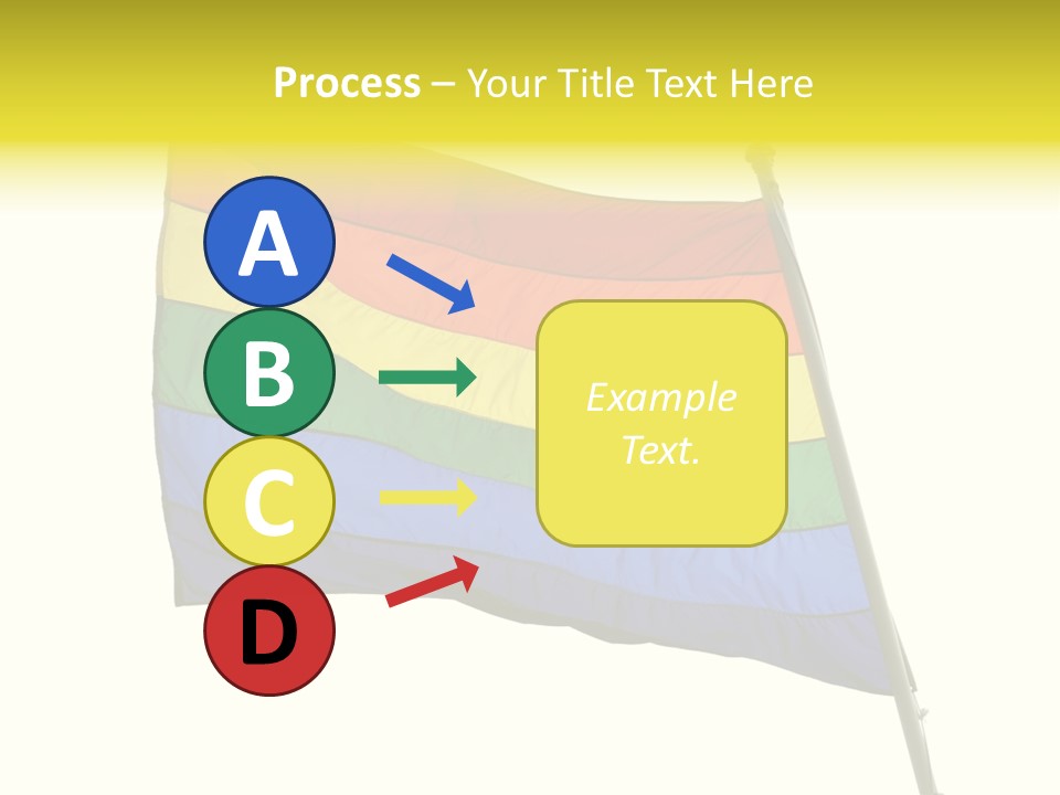 A Rainbow Colored Flag Is Flying In The Wind PowerPoint Template