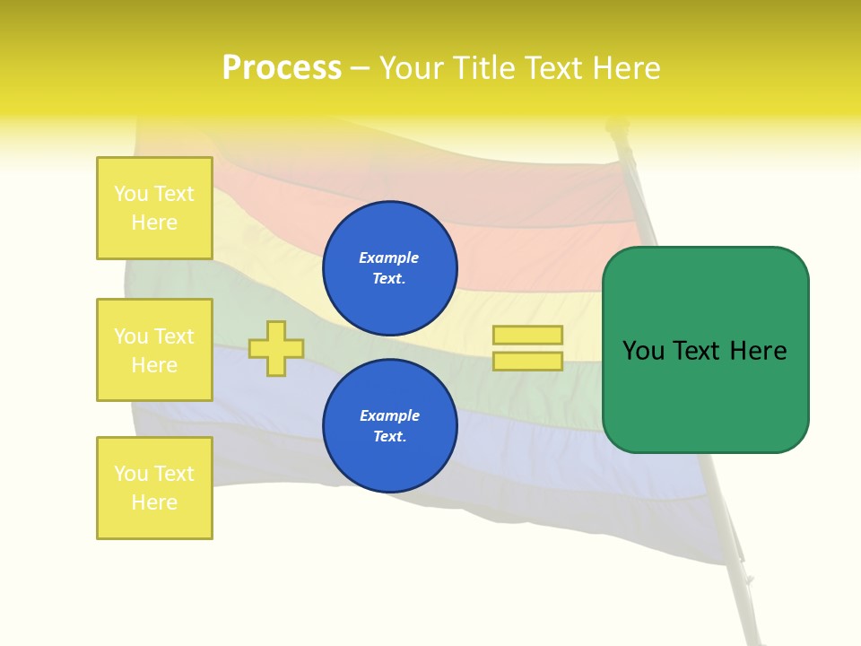 A Rainbow Colored Flag Is Flying In The Wind PowerPoint Template