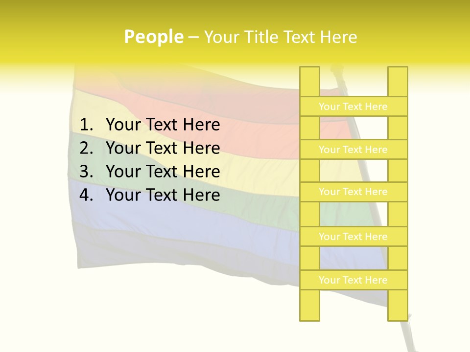 A Rainbow Colored Flag Is Flying In The Wind PowerPoint Template