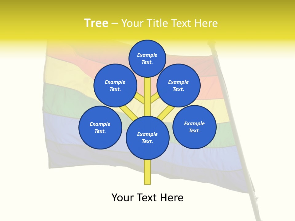 A Rainbow Colored Flag Is Flying In The Wind PowerPoint Template