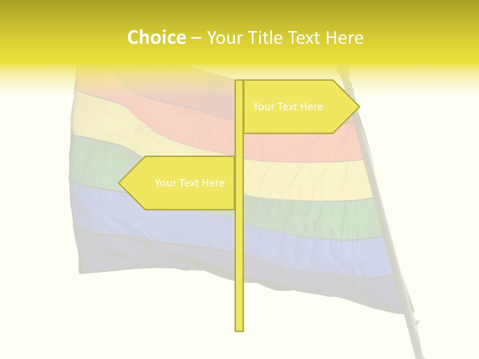 A Rainbow Colored Flag Is Flying In The Wind PowerPoint Template
