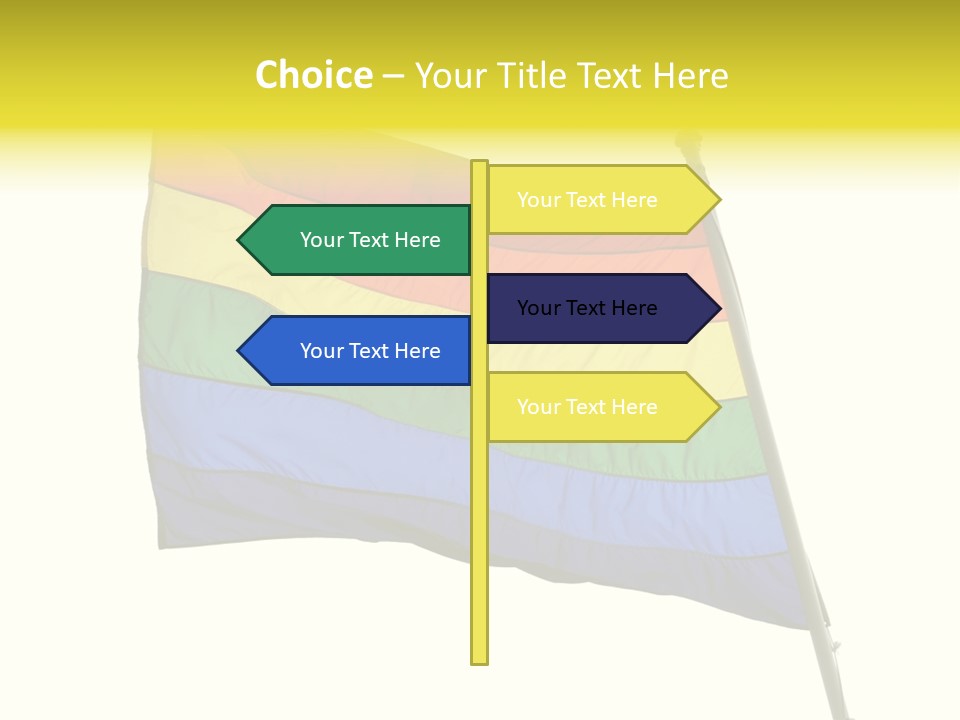 A Rainbow Colored Flag Is Flying In The Wind PowerPoint Template
