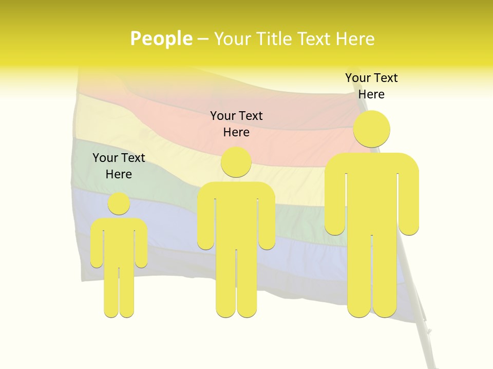 A Rainbow Colored Flag Is Flying In The Wind PowerPoint Template