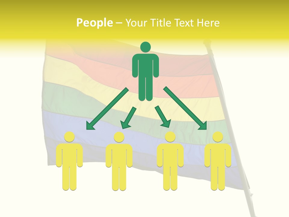 A Rainbow Colored Flag Is Flying In The Wind PowerPoint Template