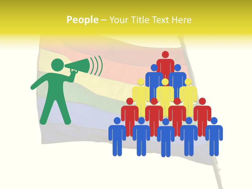 A Rainbow Colored Flag Is Flying In The Wind PowerPoint Template