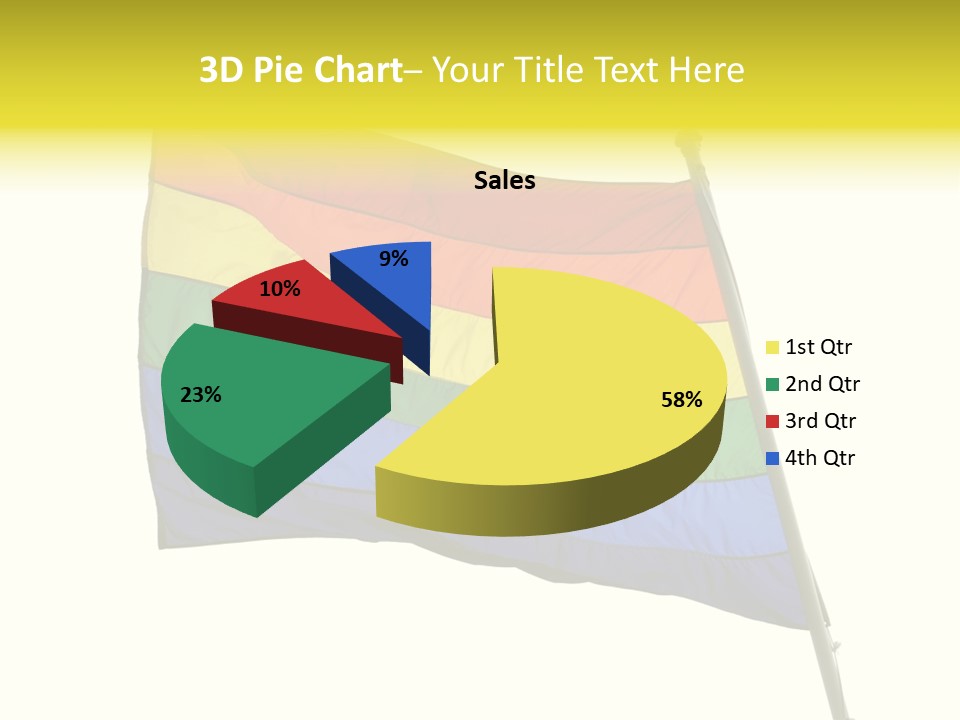 A Rainbow Colored Flag Is Flying In The Wind PowerPoint Template