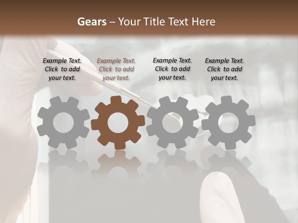 A Person Holding A Toothbrush In Front Of An X - Ray PowerPoint Template