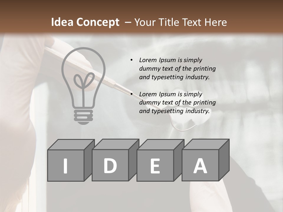 A Person Holding A Toothbrush In Front Of An X - Ray PowerPoint Template
