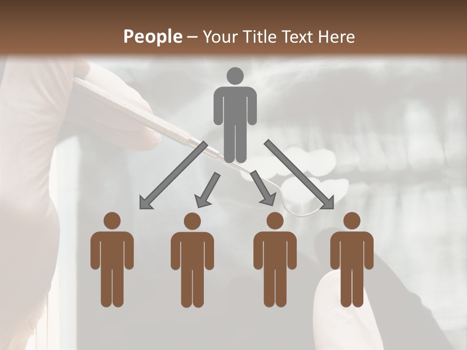 A Person Holding A Toothbrush In Front Of An X - Ray PowerPoint Template