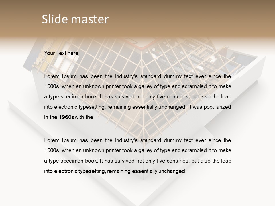 A House That Is Being Built On Top Of A Block Of Wood PowerPoint Template