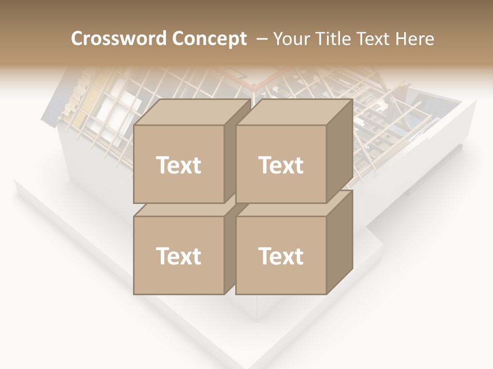 A House That Is Being Built On Top Of A Block Of Wood PowerPoint Template