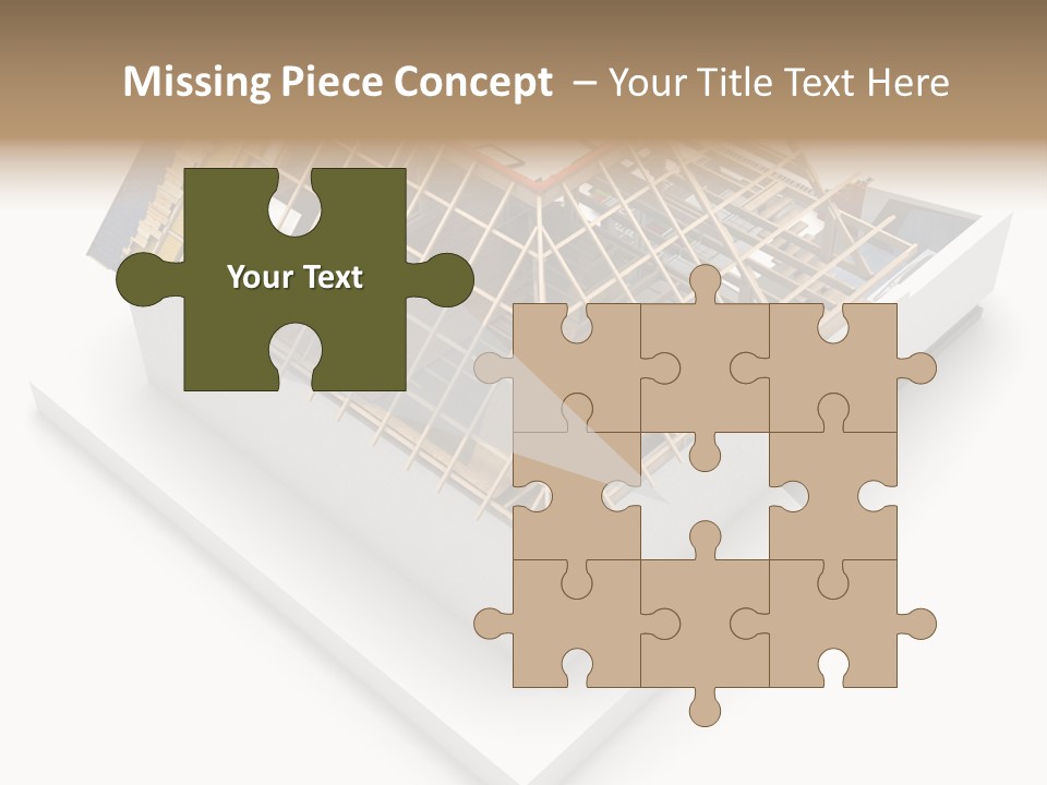 A House That Is Being Built On Top Of A Block Of Wood PowerPoint Template