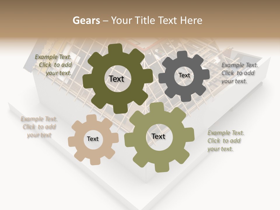 A House That Is Being Built On Top Of A Block Of Wood PowerPoint Template