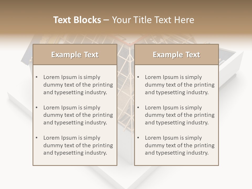 A House That Is Being Built On Top Of A Block Of Wood PowerPoint Template