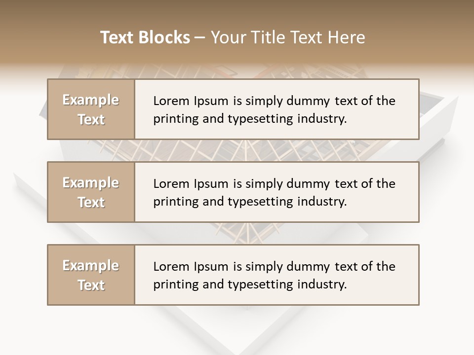 A House That Is Being Built On Top Of A Block Of Wood PowerPoint Template