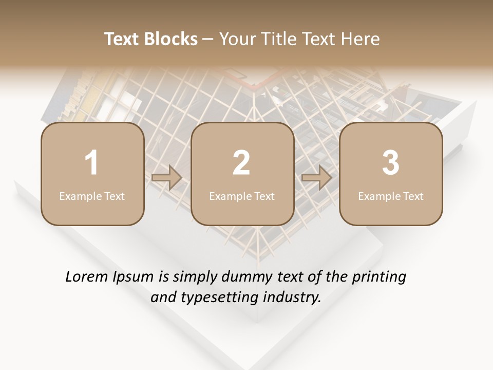 A House That Is Being Built On Top Of A Block Of Wood PowerPoint Template