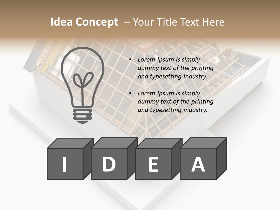 A House That Is Being Built On Top Of A Block Of Wood PowerPoint Template