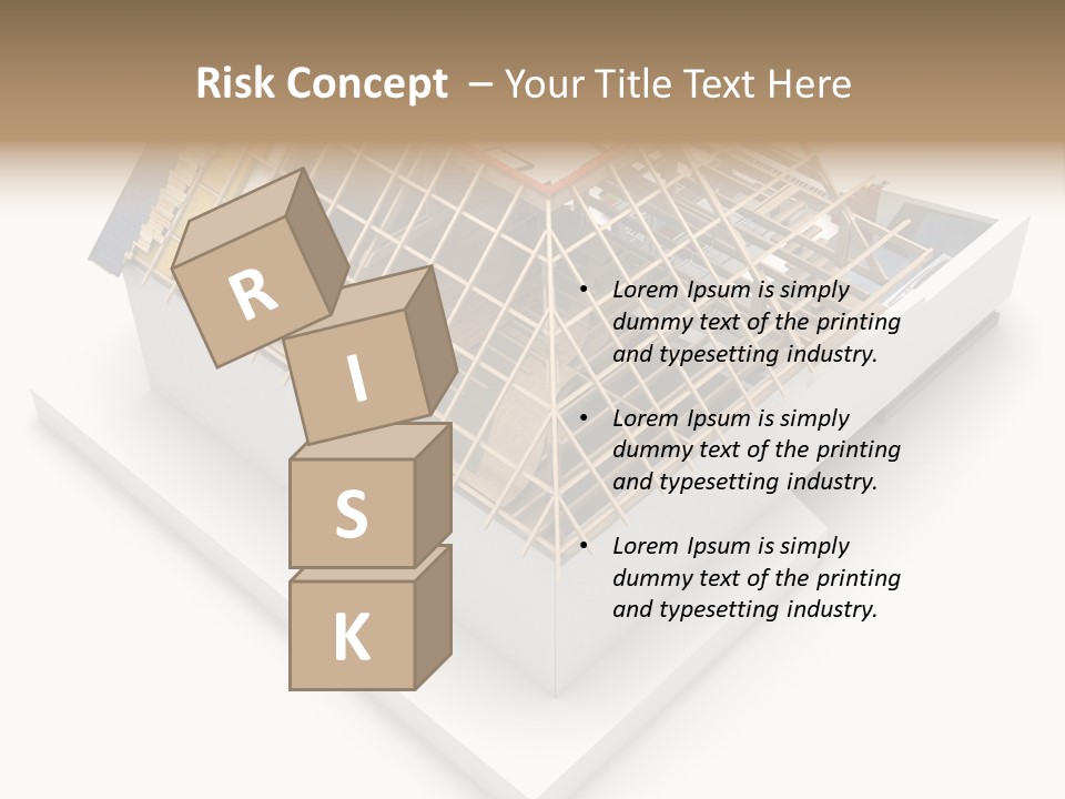 A House That Is Being Built On Top Of A Block Of Wood PowerPoint Template