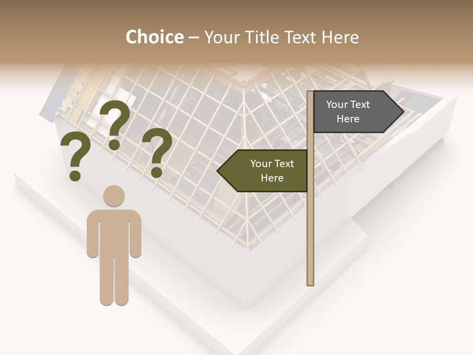 A House That Is Being Built On Top Of A Block Of Wood PowerPoint Template