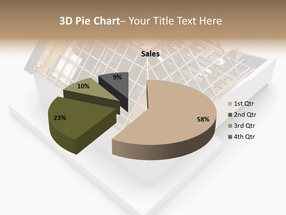 A House That Is Being Built On Top Of A Block Of Wood PowerPoint Template