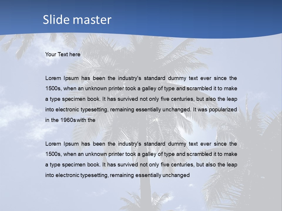 Hong Kong Island Palm Tree Singapore City PowerPoint Template
