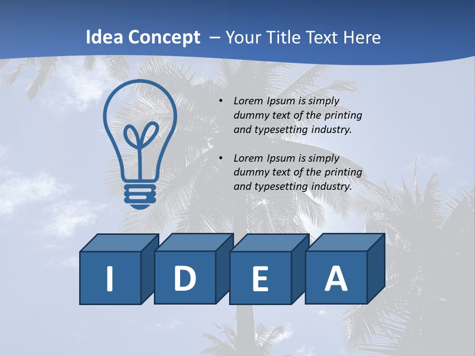 Hong Kong Island Palm Tree Singapore City PowerPoint Template