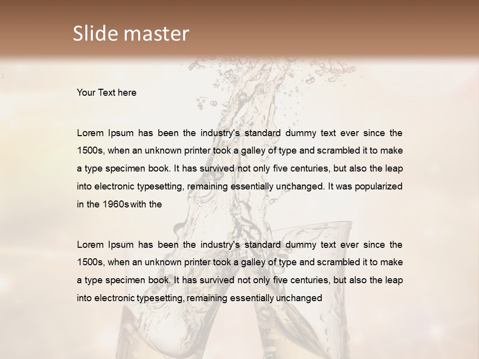 Liquid Splash Champaign Drink PowerPoint Template