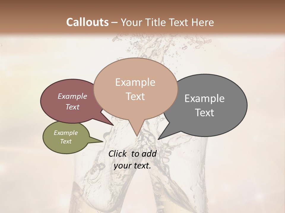 Liquid Splash Champaign Drink PowerPoint Template