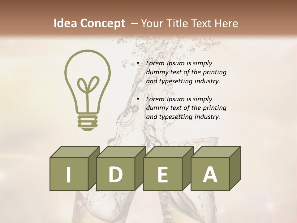 Liquid Splash Champaign Drink PowerPoint Template