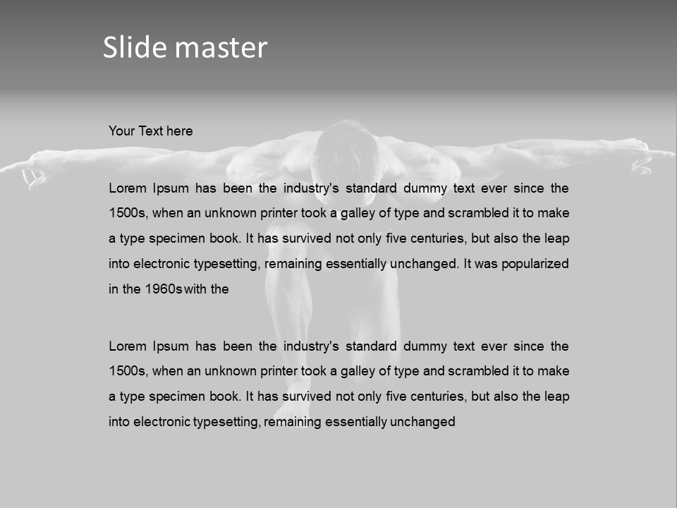 Black And White Pack Strength PowerPoint Template