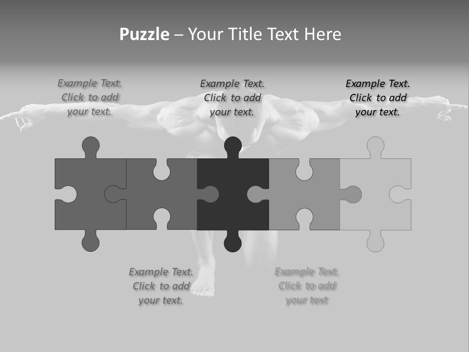 Black And White Pack Strength PowerPoint Template