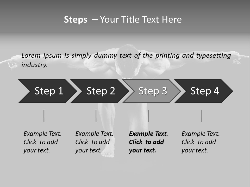 Black And White Pack Strength PowerPoint Template