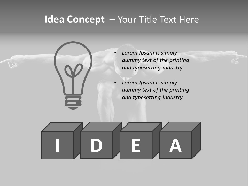 Black And White Pack Strength PowerPoint Template