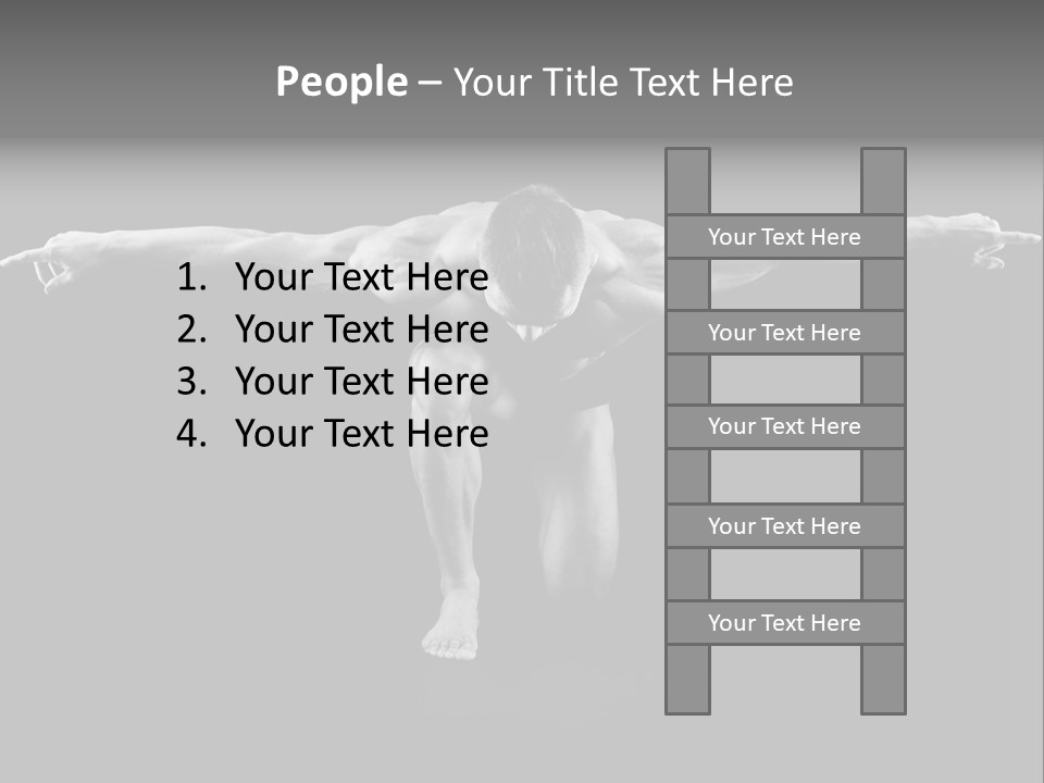 Black And White Pack Strength PowerPoint Template