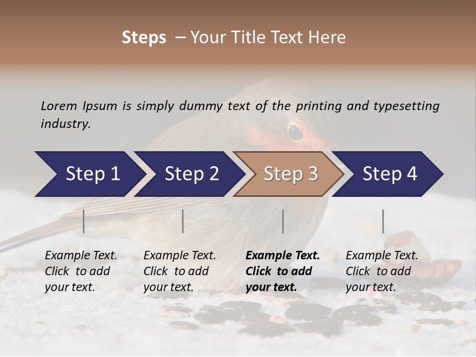 Close Redbreast Cute PowerPoint Template