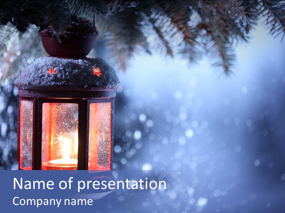 Holiday Cold Bokeh PowerPoint Template