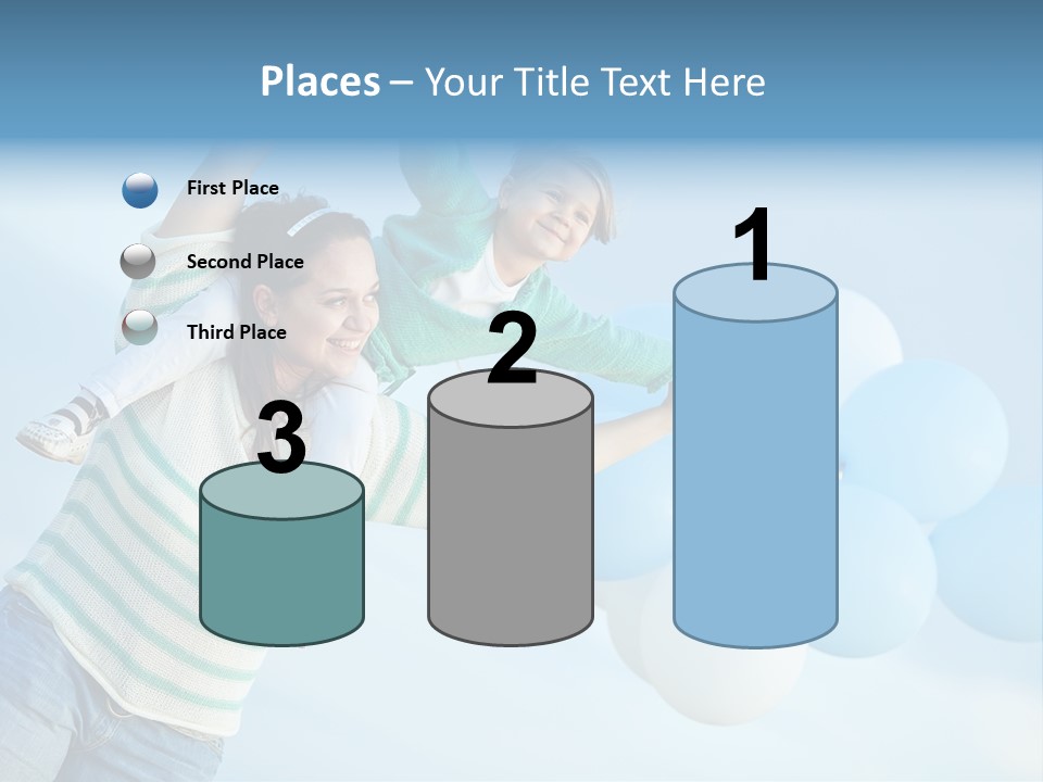 A Woman Holding A Child In Her Arms With Balloons In The Background PowerPoint Template