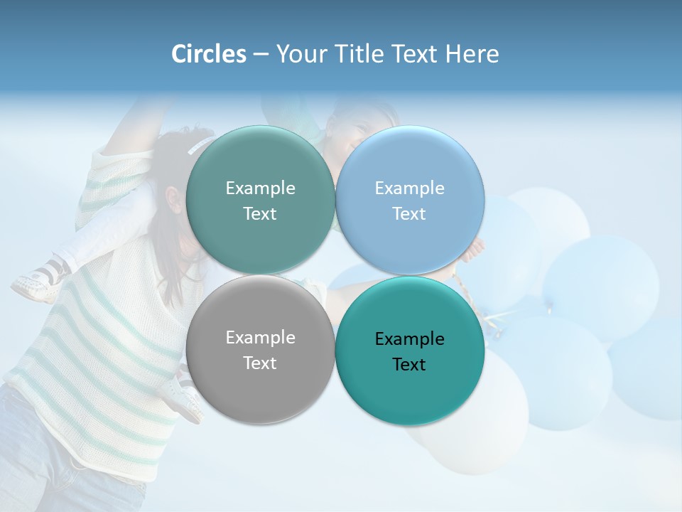 A Woman Holding A Child In Her Arms With Balloons In The Background PowerPoint Template