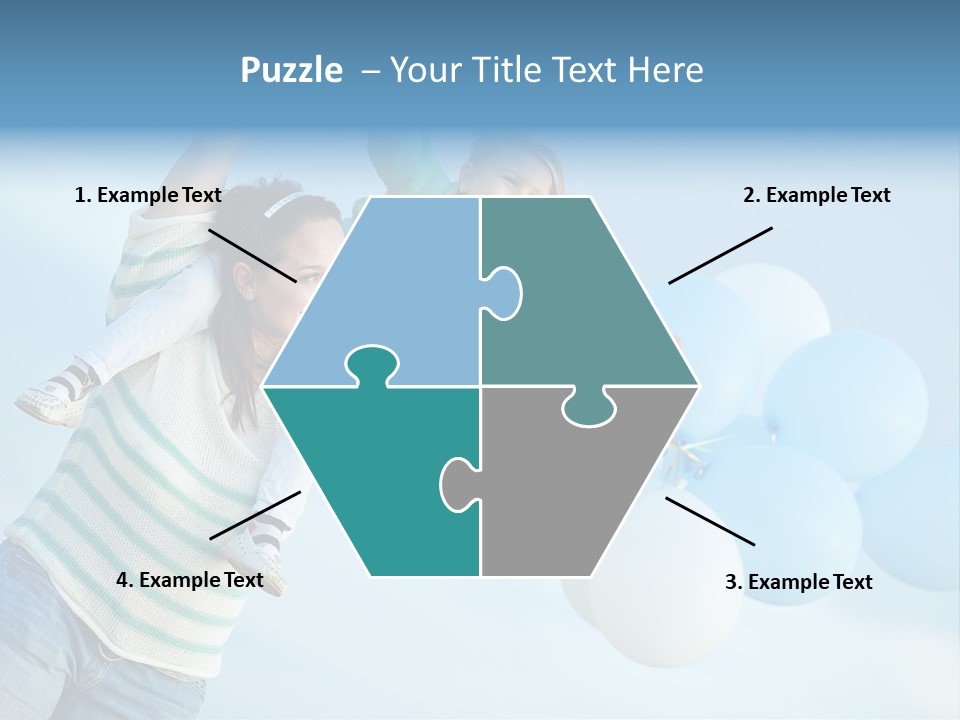 A Woman Holding A Child In Her Arms With Balloons In The Background PowerPoint Template