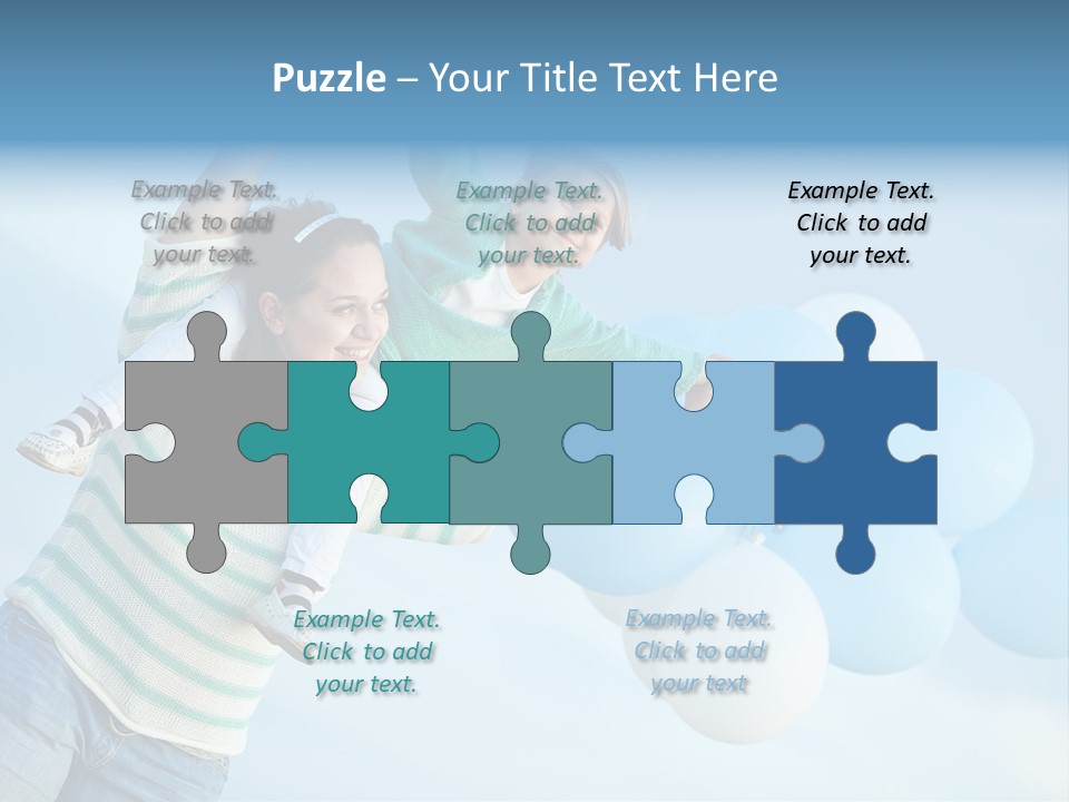 A Woman Holding A Child In Her Arms With Balloons In The Background PowerPoint Template