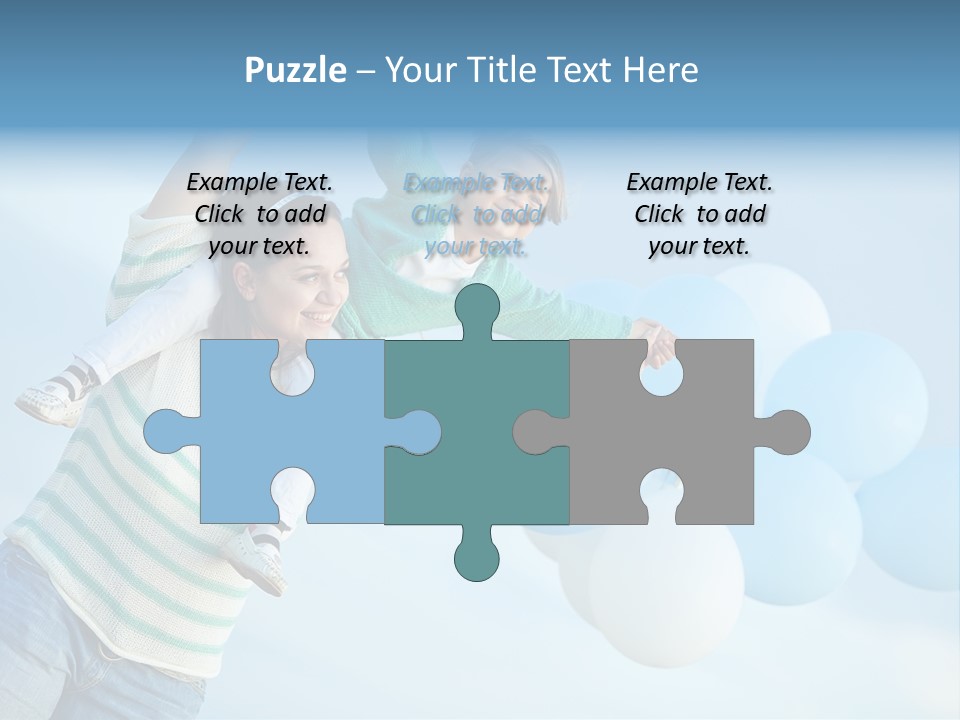 A Woman Holding A Child In Her Arms With Balloons In The Background PowerPoint Template