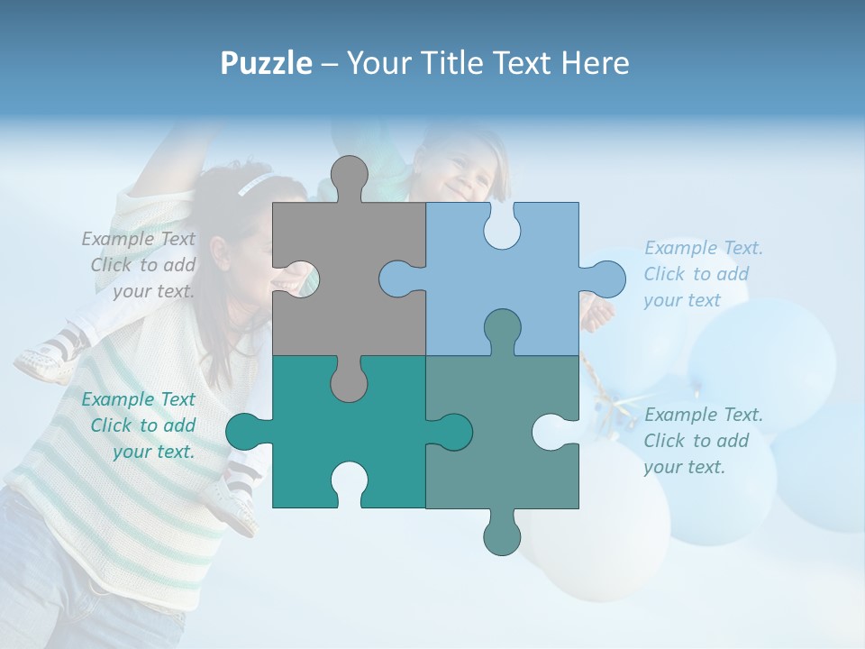 A Woman Holding A Child In Her Arms With Balloons In The Background PowerPoint Template